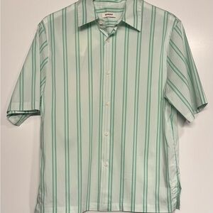 Sandro Light Green Striped Casual Shirt